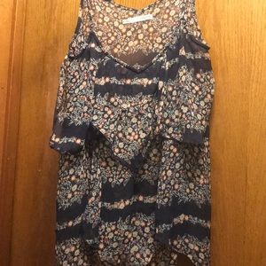 Navy Floral Tank Top